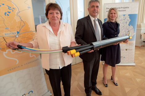 Präsentation eines Glasfaserkabels